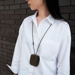WALNUT neck strap key pouch  #1 